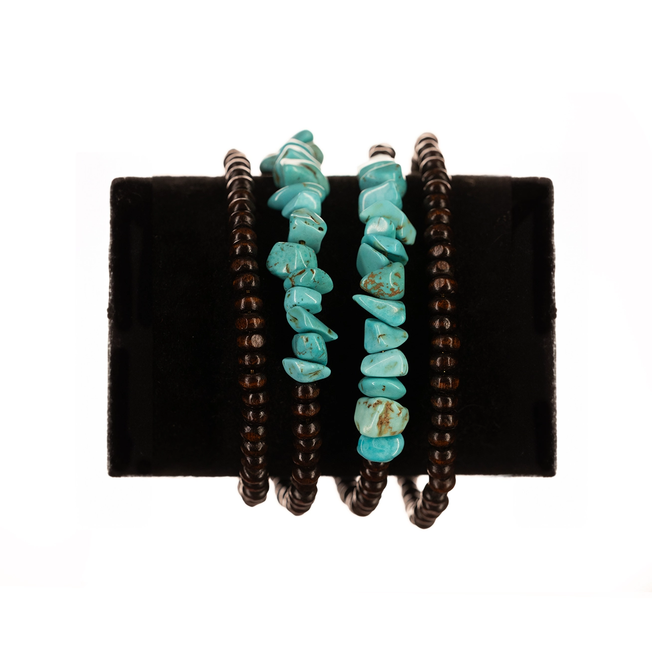 Armband Turquase Stenen bruine kralen RAKHAN